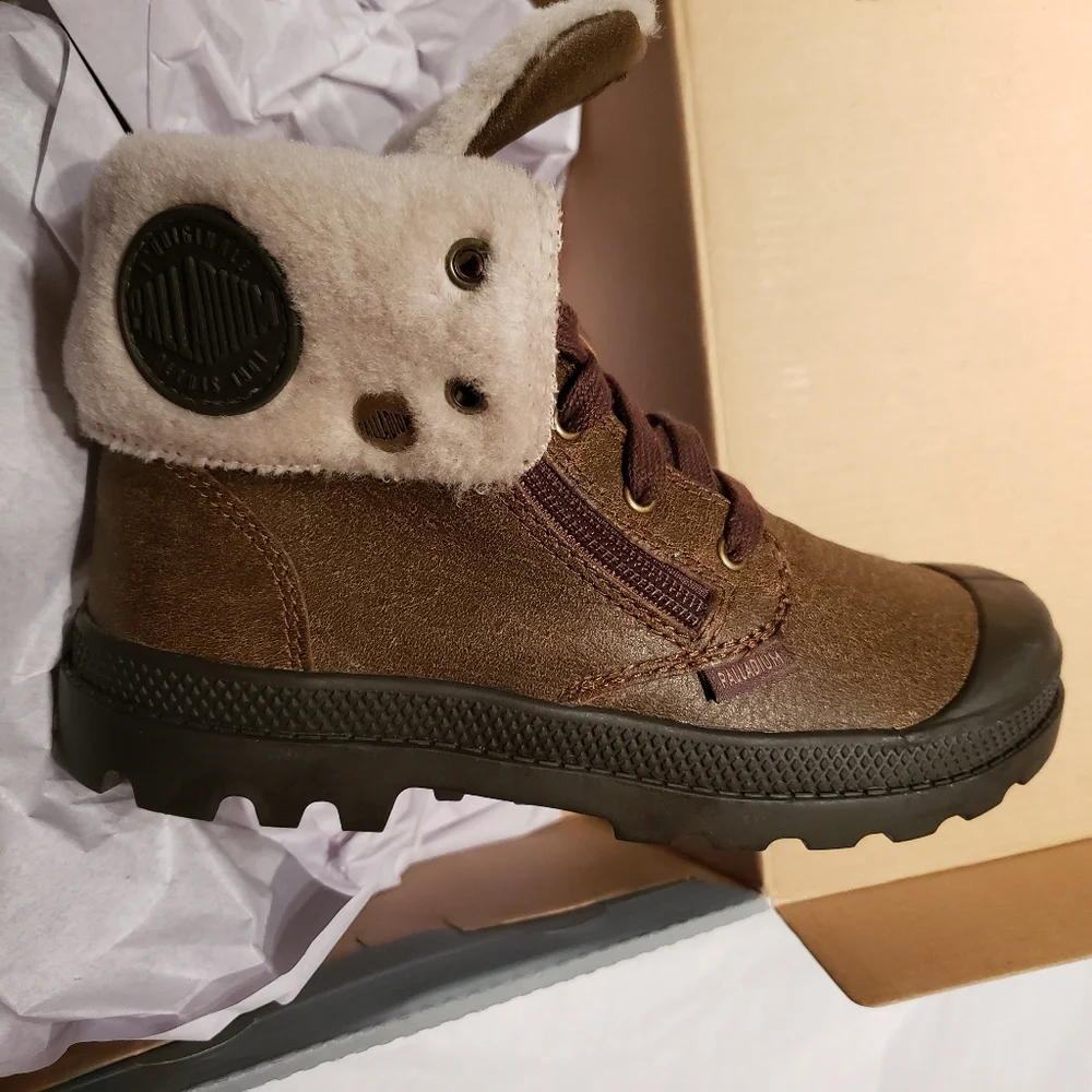 Palladium New CHILDREN's 2 ZIP Leather PILOT Cuffed KIDS Boots UNISEX NIB